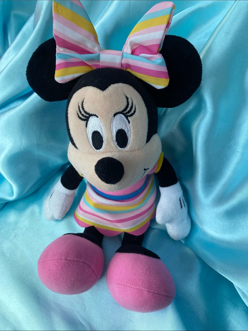Disney Minnie Mouse Plush - Pink Stripes Dress & Bow